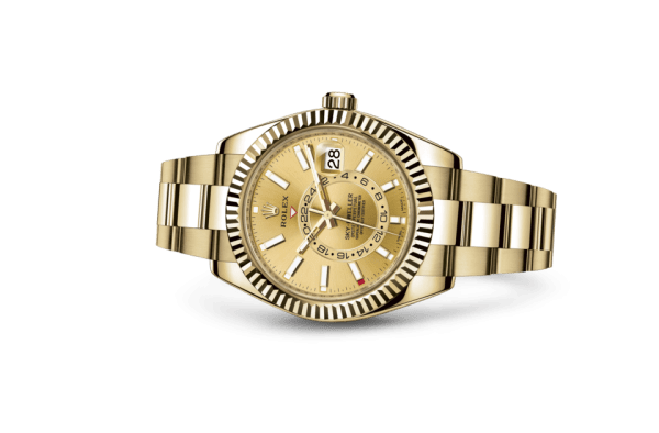 Replica Rolex Sky-Dweller Oyster 42 mm gult guld 326938 - Billede 2