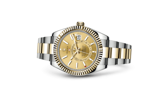 Replica Rolex Sky-Dweller Oyster 42 mm østersølje og gult guld 326933 - Billede 2