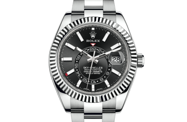 Replica Rolex Sky-Dweller Oyster 42 mm østersølje og hvidguld 326934