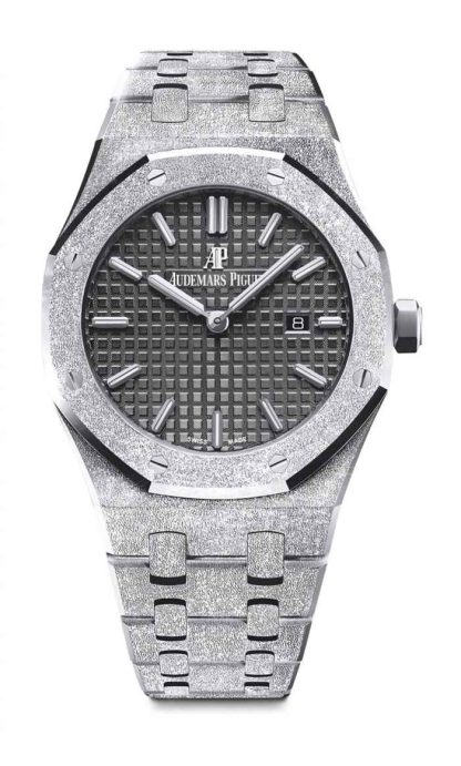 Replika Audemars Piguet Royal Oak Frosted Gold Quartz Black 67653BC.GG.1263BC.02