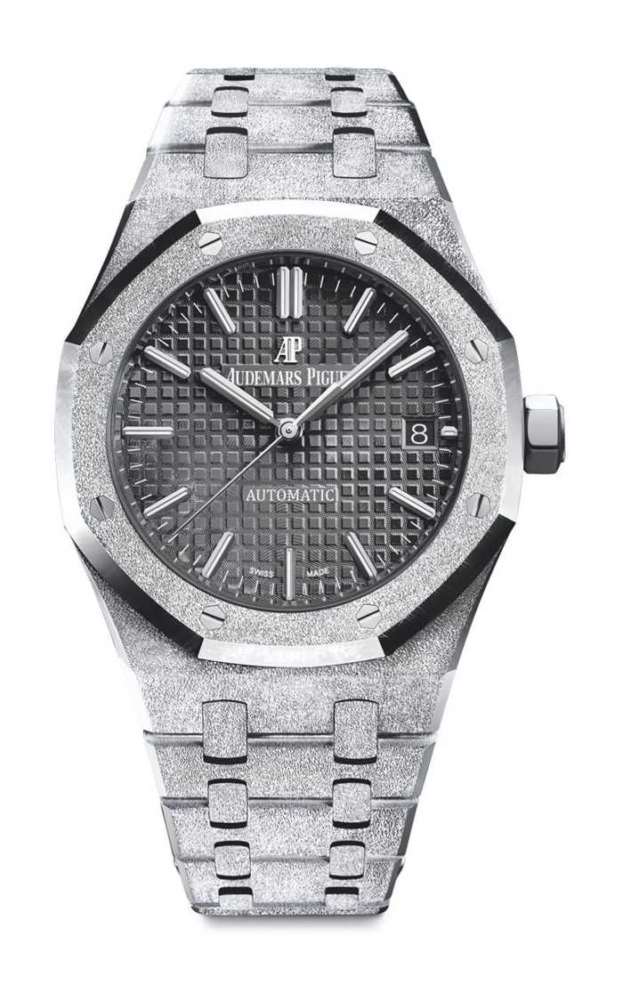 Replika Audemars Piguet Royal Oak Frosted Gold Selfwinding Black 15454BC.GG.1259BC.03