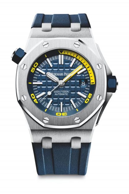 Replika Audemars Piguet Royal Oak Offshore Diver Blå 15710ST.OO.A027CA.01