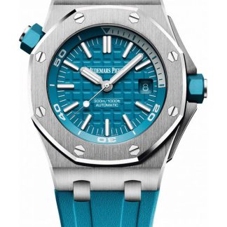 Replika Audemars Piguet Royal Oak Offshore Diver Blå 15710ST.OO.A032CA.01