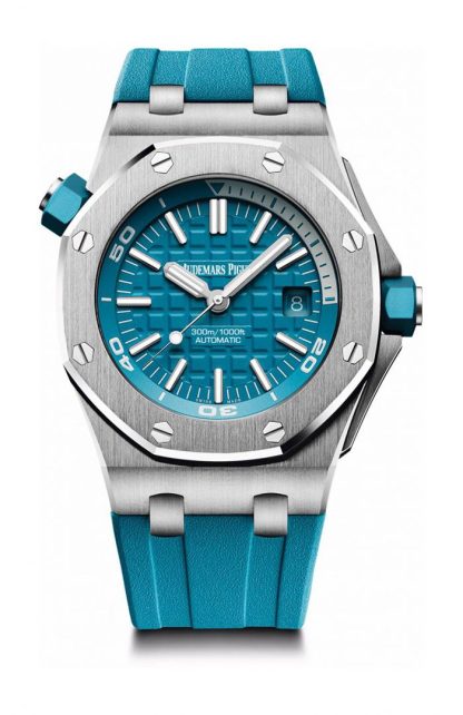 Replika Audemars Piguet Royal Oak Offshore Diver Blå 15710ST.OO.A032CA.01