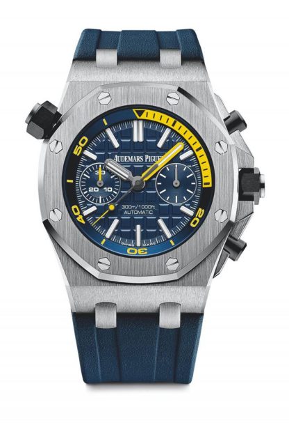 Replika Audemars Piguet Royal Oak Offshore Diver Chronograph Blå 26703ST.OO.A027CA.01