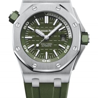 Replika Audemars Piguet Royal Oak Offshore Diver Grøn 15710ST.OO.A052CA.01