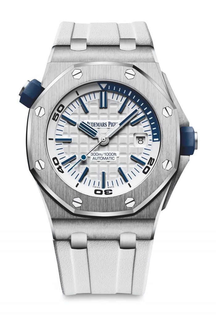Replika Audemars Piguet Royal Oak Offshore Diver Hvid 15710ST.OO.A010CA.01