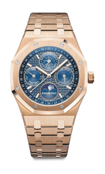 Replika Audemars Piguet Royal Oak Perpetual Calendar Blue 26574OR.OO.1220OR.02