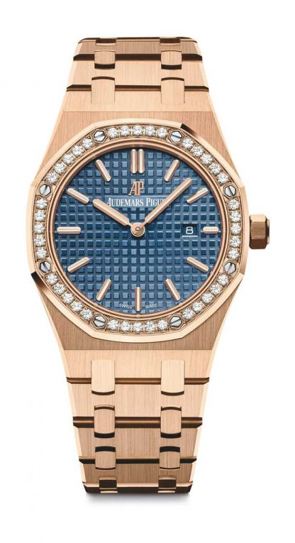 Replika Audemars Piguet Royal Oak Quartz Blå 67651OR.ZZ.1261OR.02