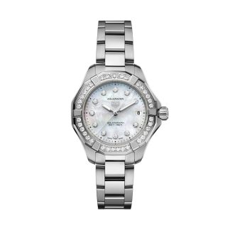 TAG Heuer Aquaracer Professional 200 Solargraph 34mm Dameur Perlemor Diamanter WBP1314.BA0005
