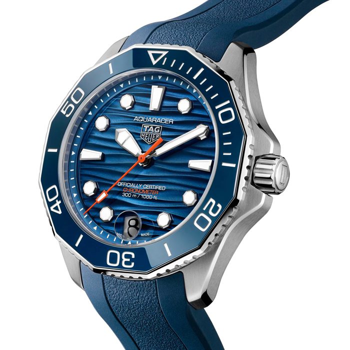 TAG Heuer Aquaracer Professional 300 Date 42 mm herreur blå gummi WBP5111.FT6259 - Billede 2