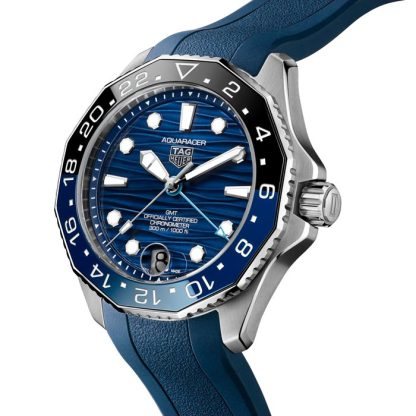 TAG Heuer Aquaracer Professional 300 GMT 42mm herreur blå gummi WBP5114.FT6259 - Billede 2