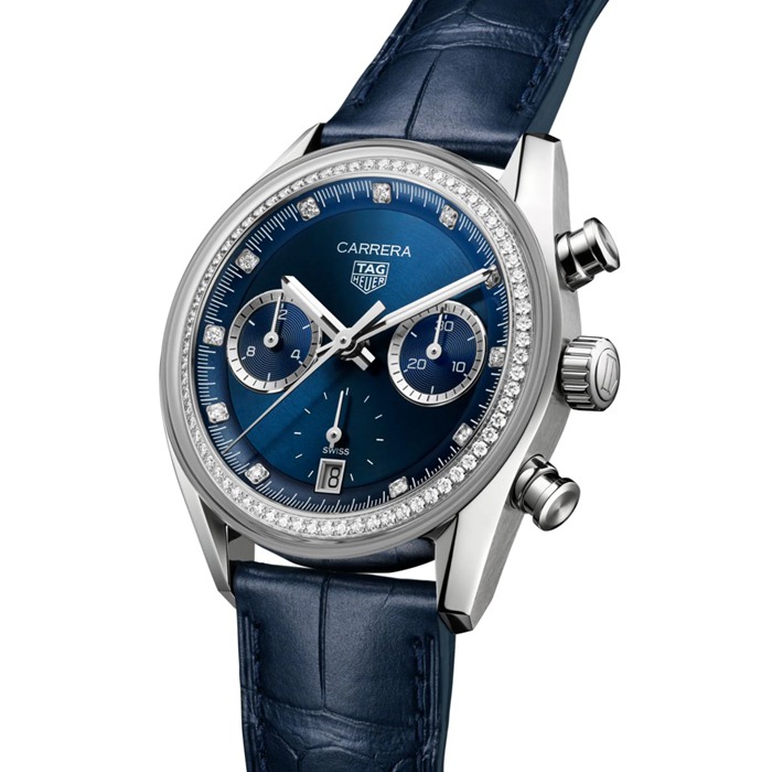 TAG Heuer Carrera 39 mm dameur Precious Blue CBS2214.FC6567 - Billede 2