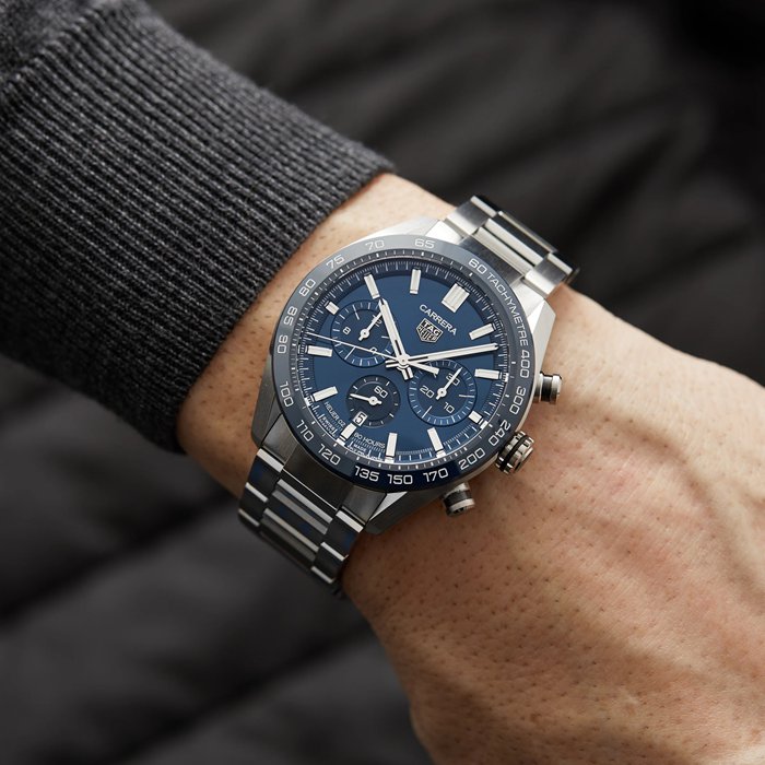 TAG Heuer Carrera Automatic Chronograph 44mm herreur CBN2A1A.BA0643 - Billede 5