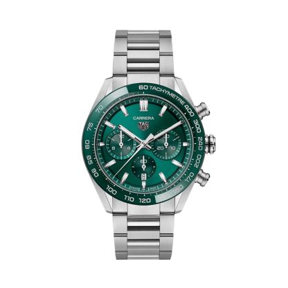 TAG Heuer Carrera Chronograph 44mm herreur grønt rustfrit stål CBN2A1N.BA0643