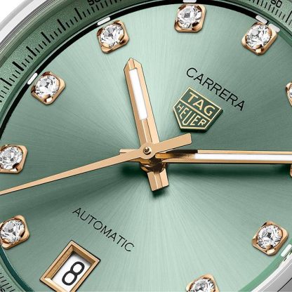 TAG Heuer Carrera Date 36mm dameur Green Diamond Dot WBN2317.BA0001 - Billede 3