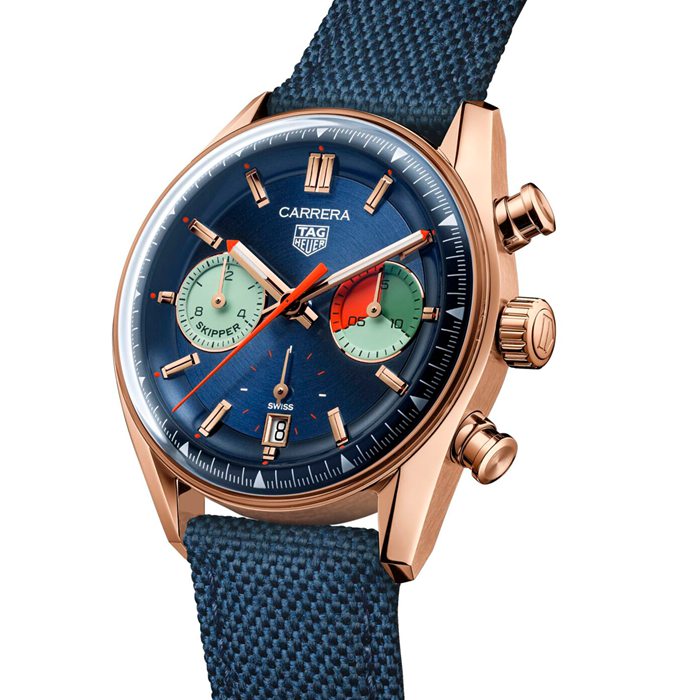 TAG Heuer Carrera Skipper Chronograph 39mm herreur blå CBS2241.FN8023 - Billede 2
