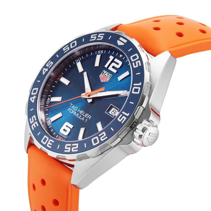 TAG Heuer Formula 1 43mm herreur orange gummirem WAZ1010.FT8028 - Billede 2