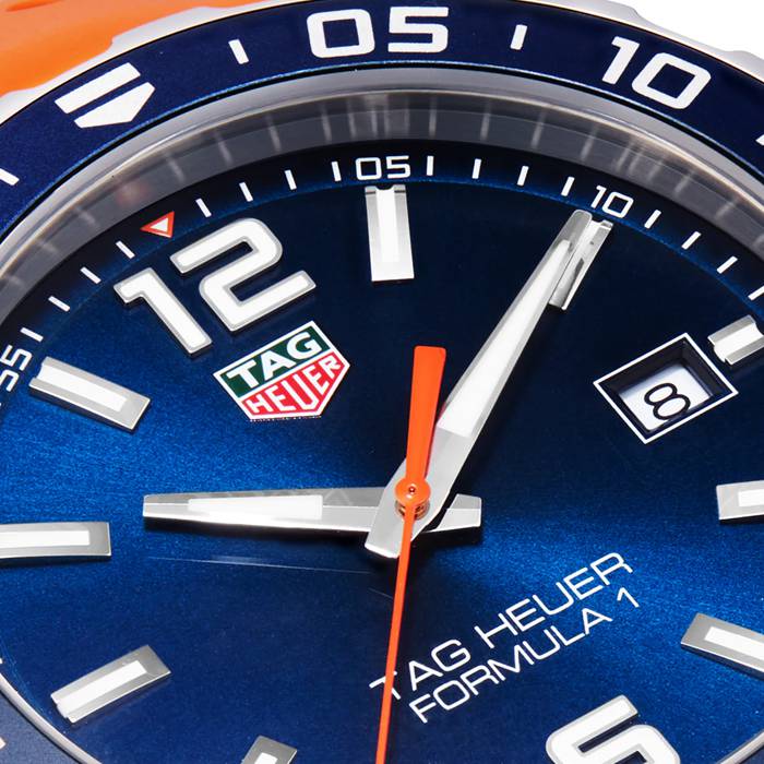 TAG Heuer Formula 1 43mm herreur orange gummirem WAZ1010.FT8028 - Billede 3