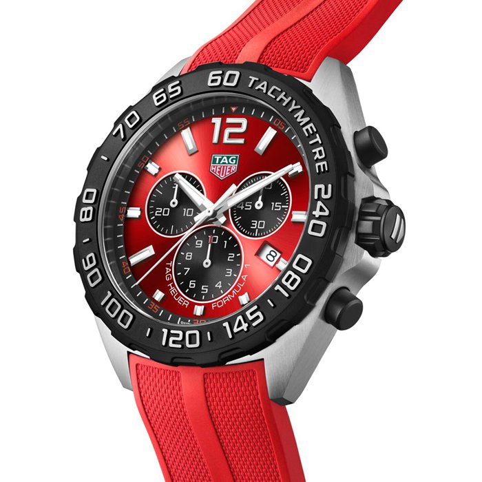 TAG Heuer Formula 1 Quartz Chronograph 200M 43mm Mens Watch Red Rubber CAZ101AN.FT8055 - Billede 2