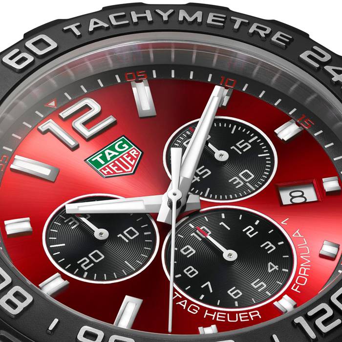 TAG Heuer Formula 1 Quartz Chronograph 200M 43mm Mens Watch Red Rubber CAZ101AN.FT8055 - Billede 3