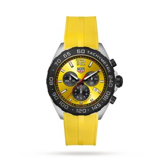 TAG Heuer Formula 1 Quartz Chronograph 200M 43mm Mens Watch Yellow Rubber CAZ101AM.FT8054