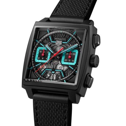 TAG Heuer Monaco Chronograph 39mm herreur Titanium Turqouise CBL2184.FT6236 - Billede 2