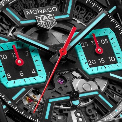 TAG Heuer Monaco Chronograph 39mm herreur Titanium Turqouise CBL2184.FT6236 - Billede 3