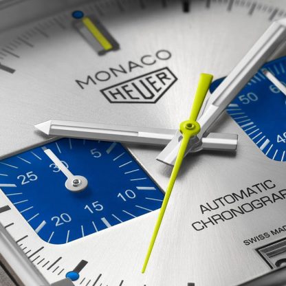 TAG Heuer Monaco Chronograph Racing Blue Limited Edition 39 mm herreur sølv CAW218C.FC6548 - Billede 3
