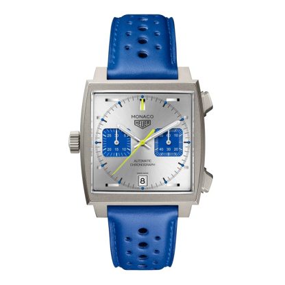 TAG Heuer Monaco Chronograph Racing Blue Limited Edition 39 mm herreur sølv CAW218C.FC6548