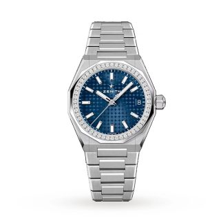 Zenith Defy Skyline 36mm stål og diamanter Automatisk ur Blå 16.9400.670/51.I001