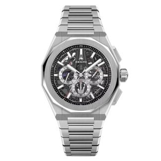 Zenith Defy Skyline Chronograph Skeleton 42mm Herreur Sort udskiftelig rem 03.9500.3600/78.I001