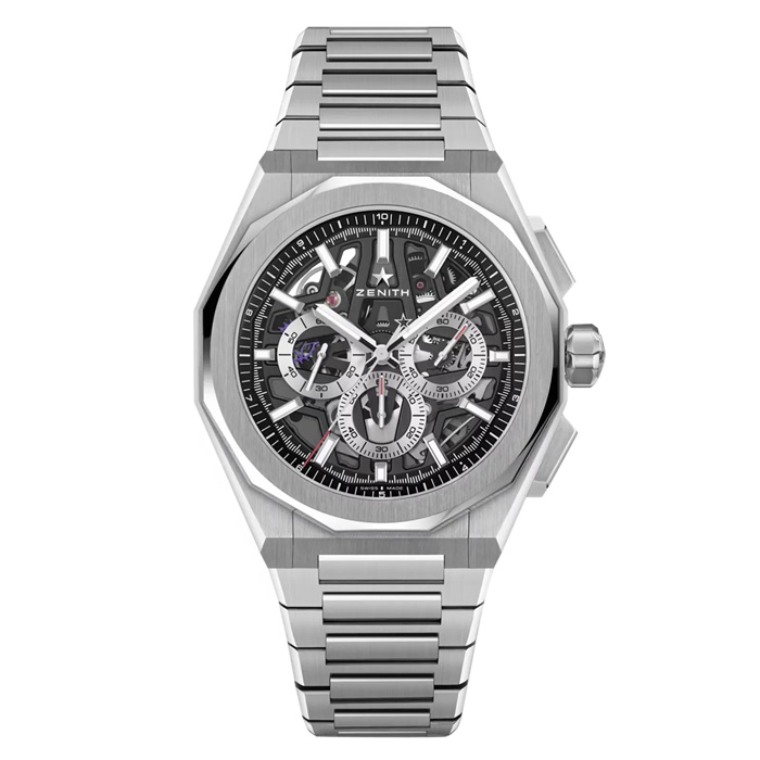 Zenith Defy Skyline Chronograph Skeleton 42mm Herreur Sort udskiftelig rem 03.9500.3600/78.I001